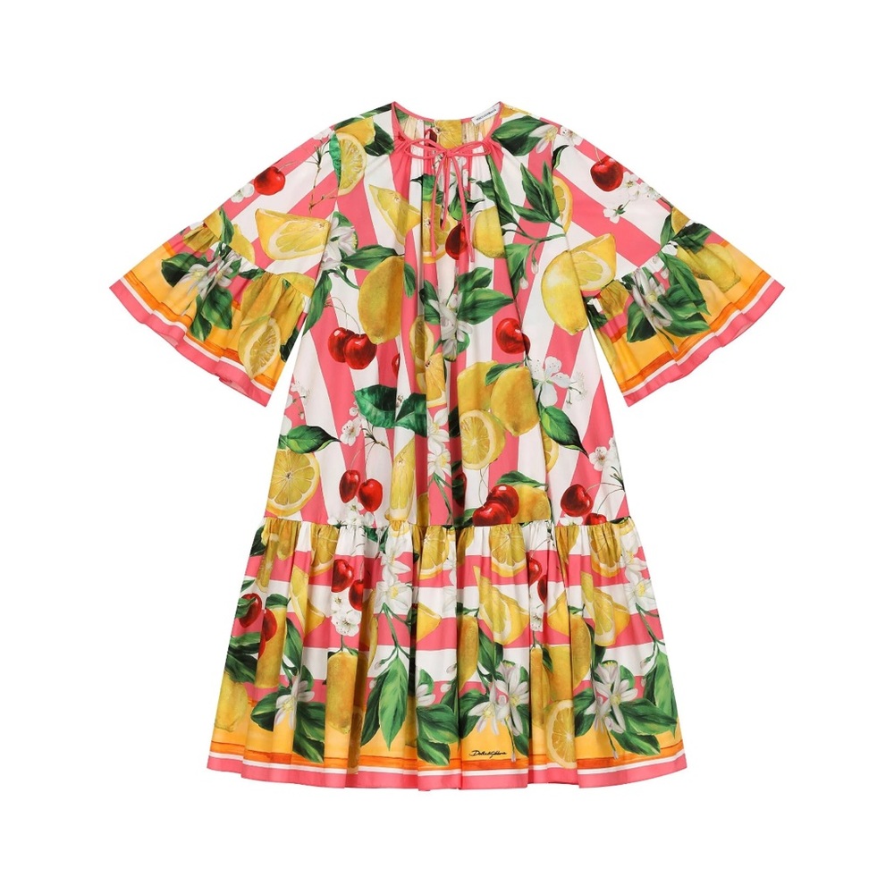 Dolce & Gabbana Pink and Yellow Kids Dress